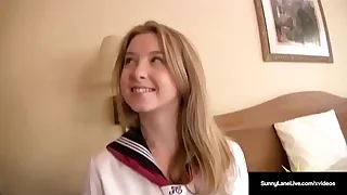 American Student Unscarred Lane Gets Her Wet Pussy Noodled By Saleable Asian!